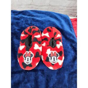 Minnie Mouse Slippers Slipper Socks Toddler Fleece Girl Non Skid Disney NEW 3T/4